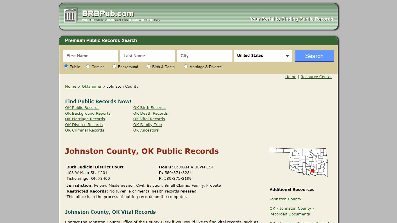 Johnston County Public Records | Search Oklahoma ...